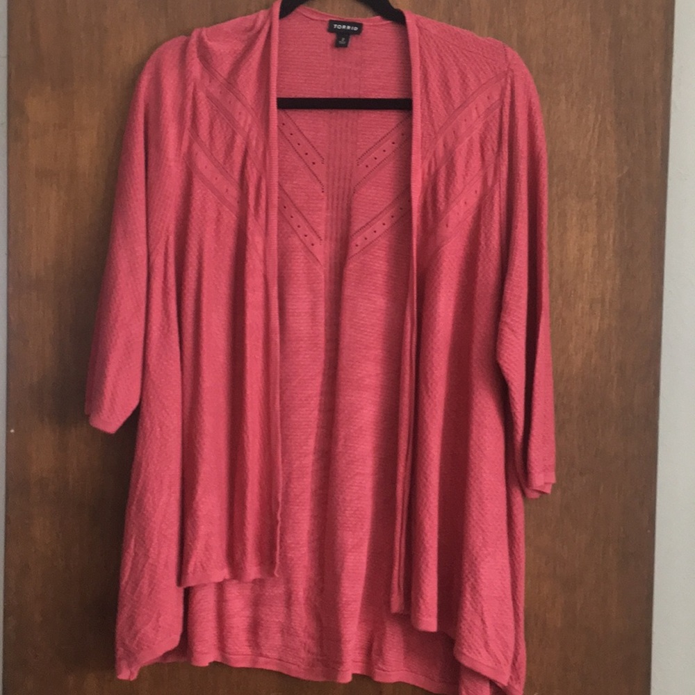 Torrid size 2 mauve 3/4 cardigan
